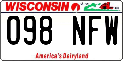 WI license plate 098NFW