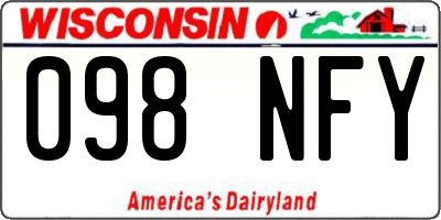 WI license plate 098NFY