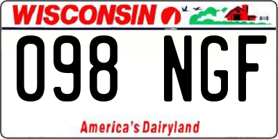 WI license plate 098NGF