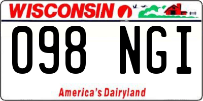 WI license plate 098NGI