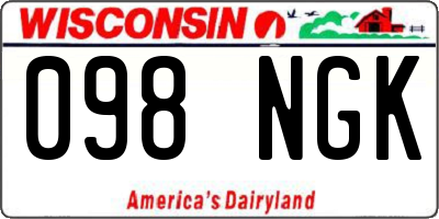 WI license plate 098NGK