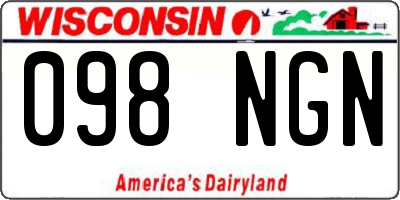 WI license plate 098NGN