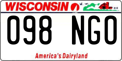 WI license plate 098NGO