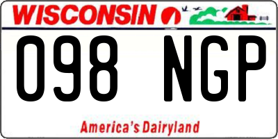 WI license plate 098NGP