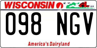 WI license plate 098NGV