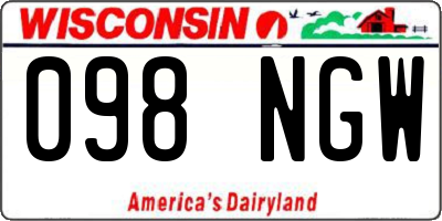 WI license plate 098NGW