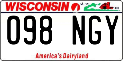 WI license plate 098NGY