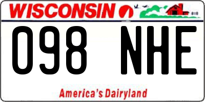 WI license plate 098NHE