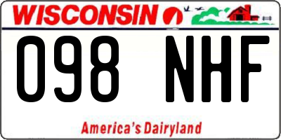 WI license plate 098NHF