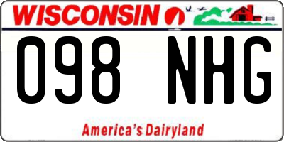 WI license plate 098NHG