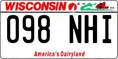WI license plate 098NHI