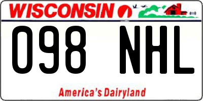 WI license plate 098NHL