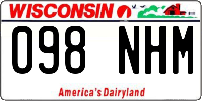 WI license plate 098NHM