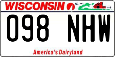 WI license plate 098NHW