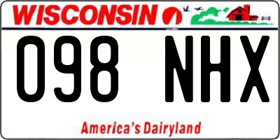 WI license plate 098NHX
