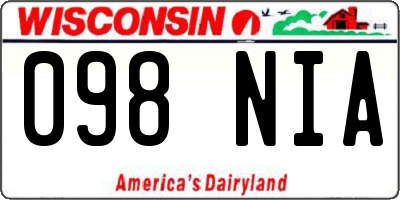 WI license plate 098NIA