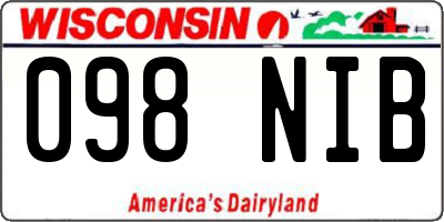 WI license plate 098NIB
