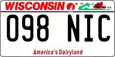 WI license plate 098NIC