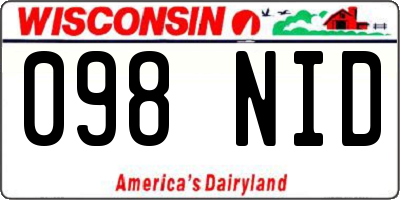 WI license plate 098NID