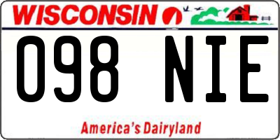 WI license plate 098NIE