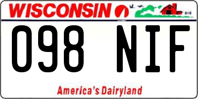 WI license plate 098NIF