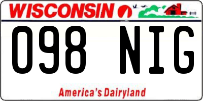 WI license plate 098NIG