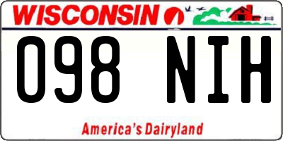 WI license plate 098NIH