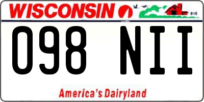 WI license plate 098NII