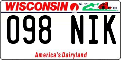 WI license plate 098NIK