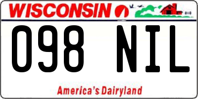 WI license plate 098NIL