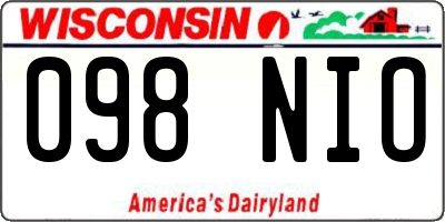 WI license plate 098NIO