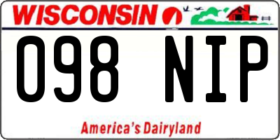 WI license plate 098NIP