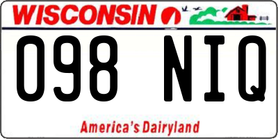 WI license plate 098NIQ