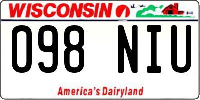 WI license plate 098NIU