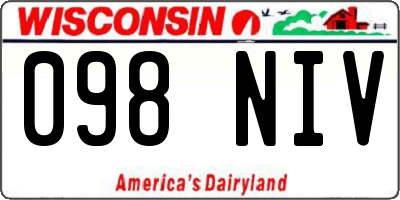 WI license plate 098NIV
