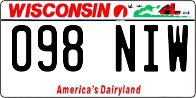 WI license plate 098NIW
