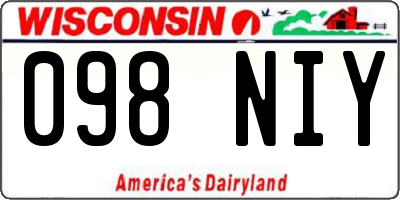WI license plate 098NIY