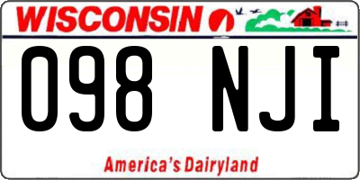 WI license plate 098NJI