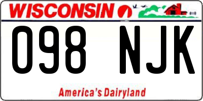 WI license plate 098NJK