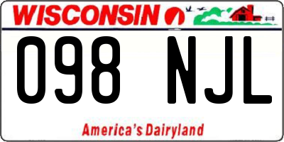 WI license plate 098NJL