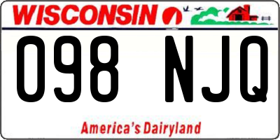 WI license plate 098NJQ