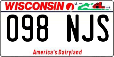 WI license plate 098NJS