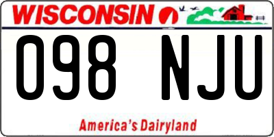 WI license plate 098NJU