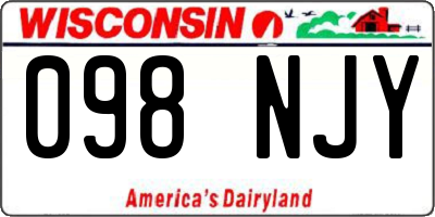 WI license plate 098NJY
