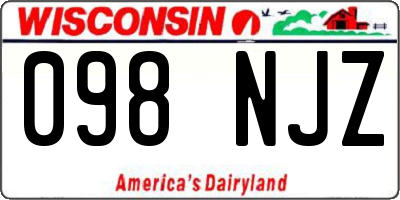 WI license plate 098NJZ
