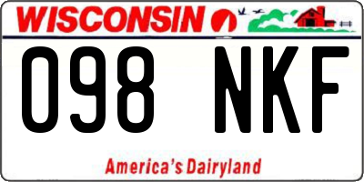 WI license plate 098NKF