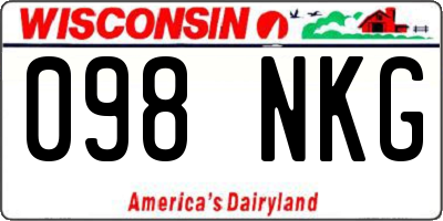 WI license plate 098NKG