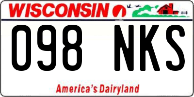 WI license plate 098NKS