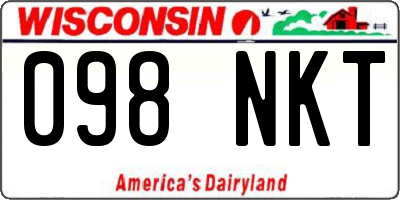 WI license plate 098NKT