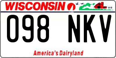 WI license plate 098NKV